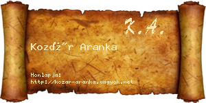 Kozár Aranka névjegykártya