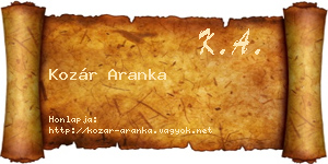 Kozár Aranka névjegykártya